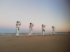 Libre Taekwon-Do students training on the beach.